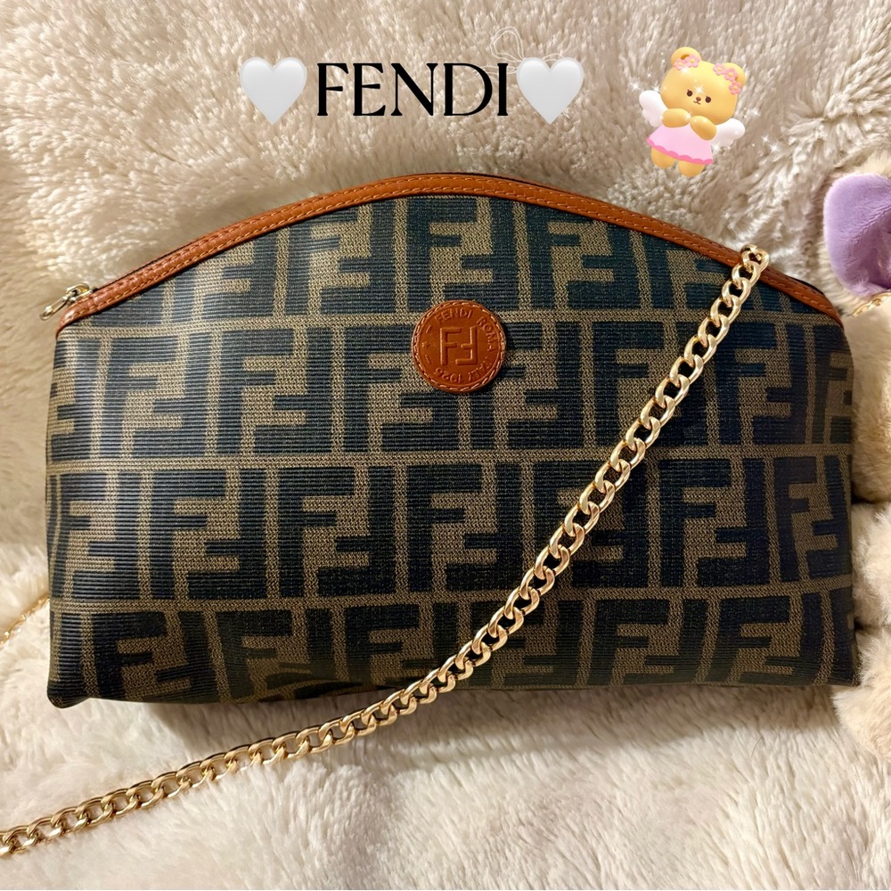Rare Fendi Zucchino Clutch Monogram VTG FF logo 💫